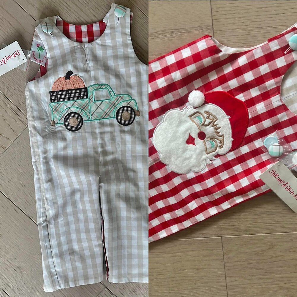 Longall Shrimp & Grits 6M Reversible Fall Thanksgiving Halloween Santa Christmas - Picture 6 of 6